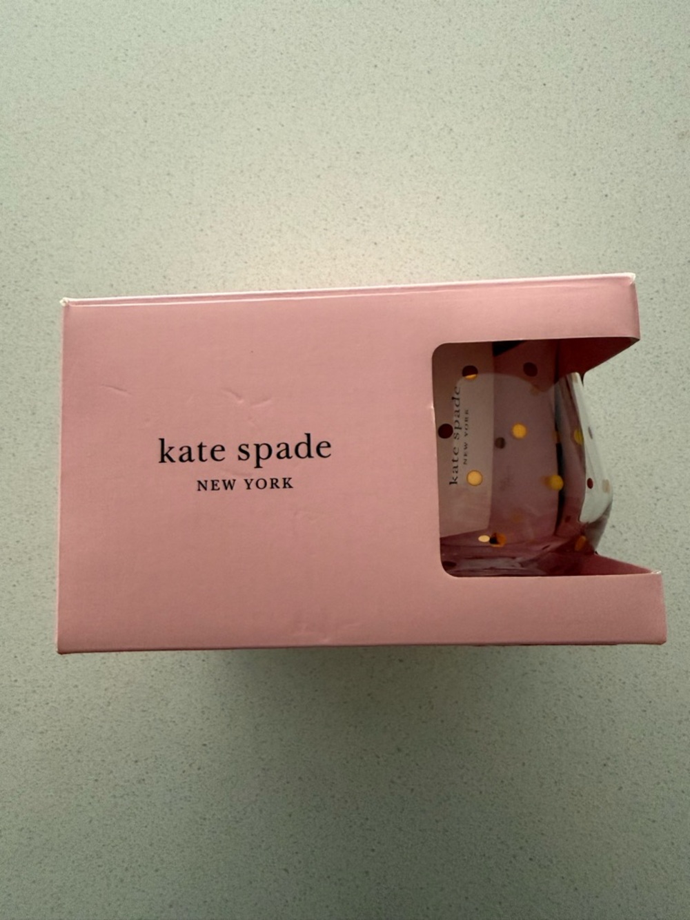 kate spade New York wine glass with Gold Dots